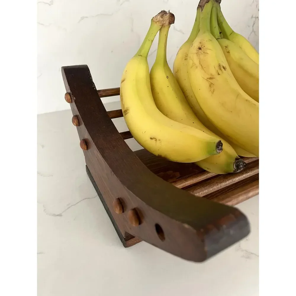 Walnut Vintage Wood Multipurpose Basket #0300